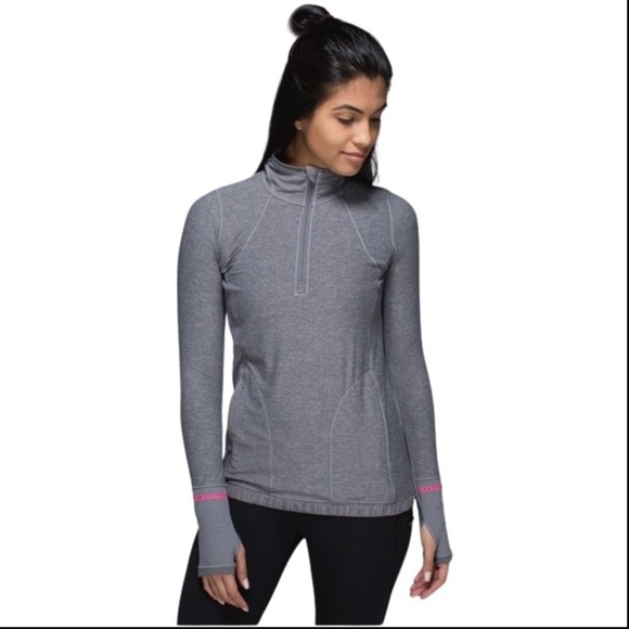 Lululemon Pace Pusher 1/2 Zip Heathered Slate Pullover Size 6 - Picture 2 of 10